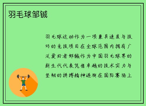 羽毛球邹铖